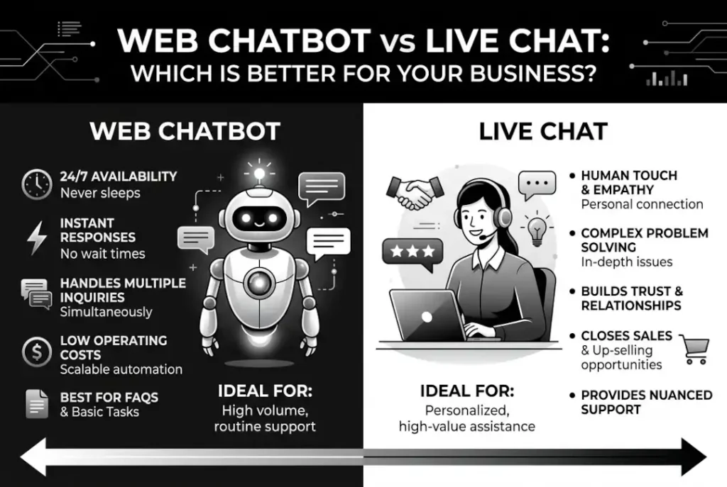 wweb chatbot vs live chat