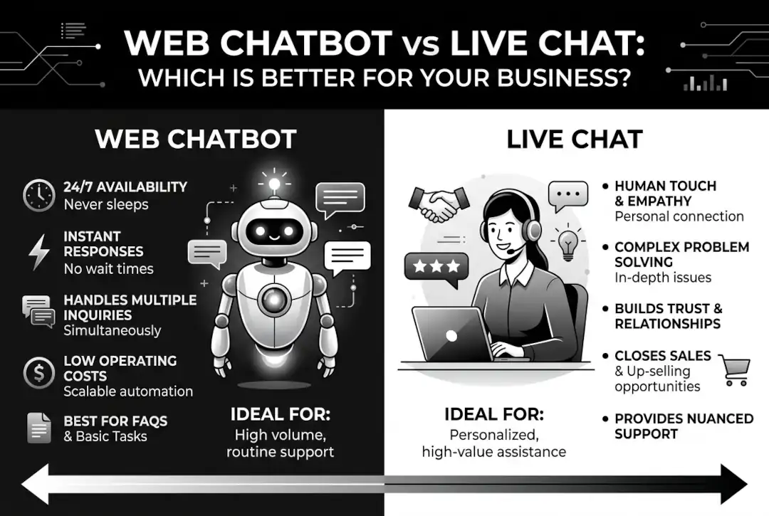 wweb chatbot vs live chat